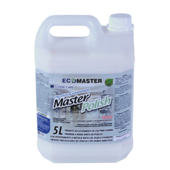 2134 - MASTER-POLISH-ACABAMENTO-ACRILICO-CERA- 5L-ECOMASTER-ALTA-RESISTENCIA-PAVIFLEX-UHS-ULTRA-HIGH-SPEED-BASE-SELADORA-FINALIZAÇÃO-HOSPITALAR