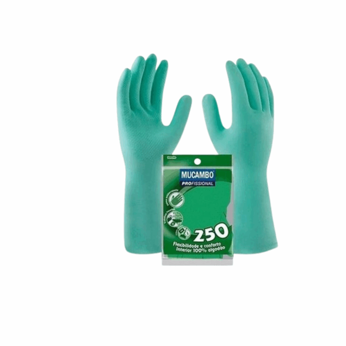 LUVA LATEX M FORRADA VERDE MUCAMBO